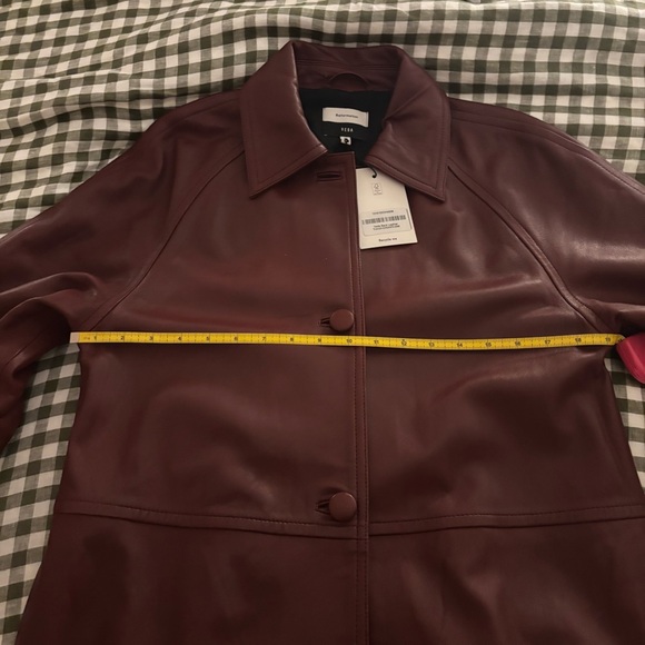 Reformation x Veda Beck Leather Trench in Chianti Burgundy, size medium! - Picture 9 of 16